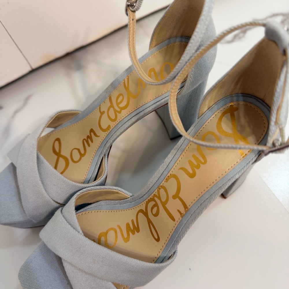 Sam Edelman Light Gray Platform Heels - Picture 5 of 6